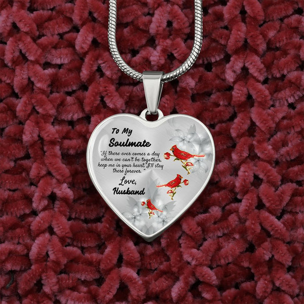 To My Soulmate Heart Necklace Birthday Gift, Christmas Gift From Husband