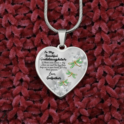 To My Beautiful Goddaughter Heart Necklace Birthday Gift, Christmas Gift From Godfather