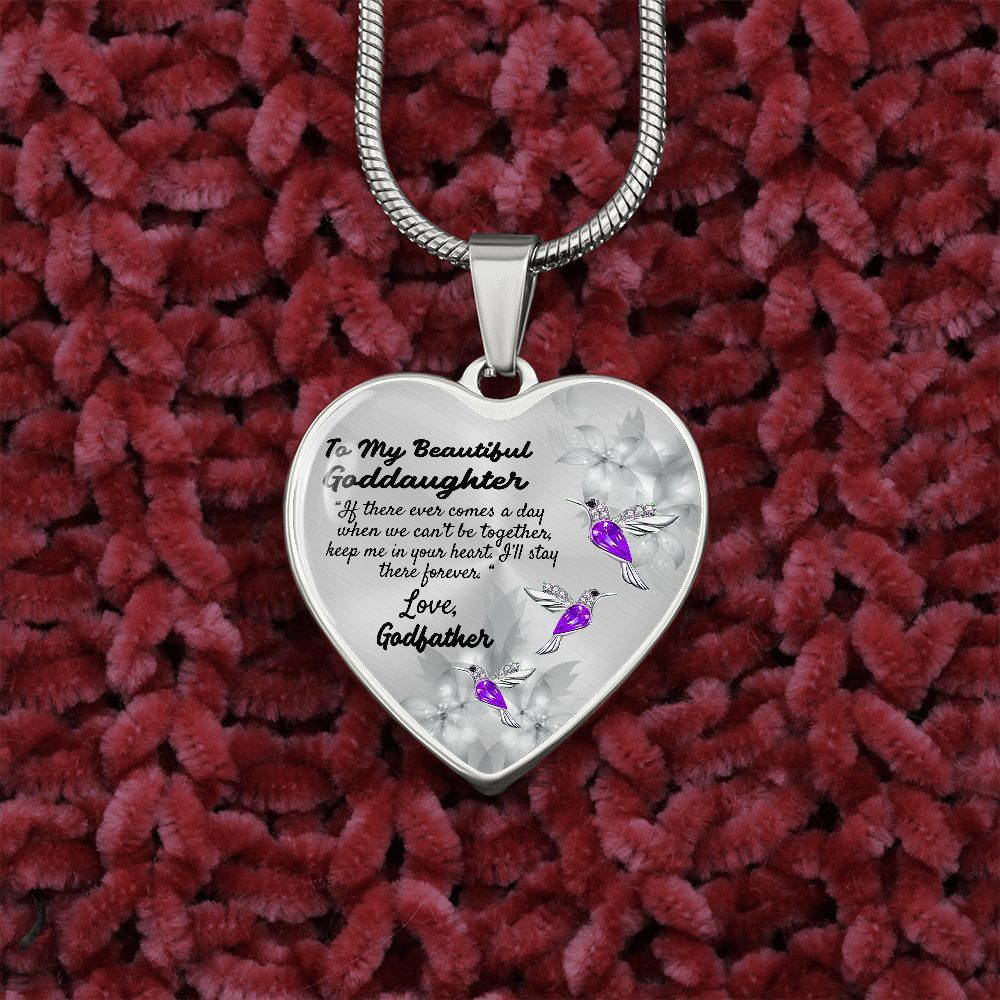 To My Beautiful Goddaughter Heart Necklace Birthday Gift, Christmas Gift From Godfather
