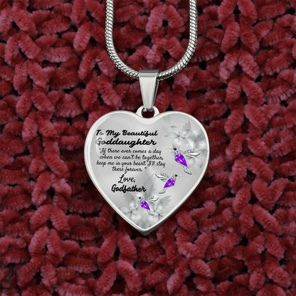 To My Beautiful Goddaughter Heart Necklace Birthday Gift, Christmas Gift From Godfather