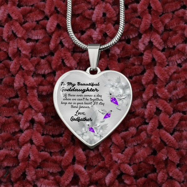 To My Beautiful Goddaughter Heart Necklace Birthday Gift, Christmas Gift From Godfather