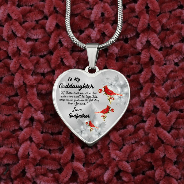 To My Goddaughter Heart Necklace Birthday Gift, Christmas Gift From Godfather