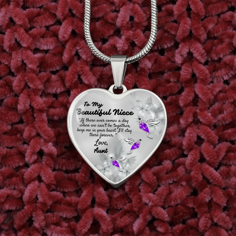To My Beautiful Niece Heart Necklace Birthday Gift, Christmas Gift From Aunt