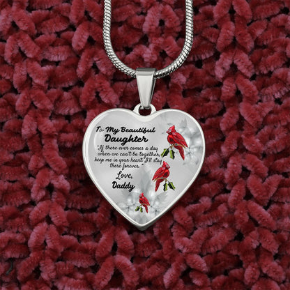 To My Beautiful Daughter Heart Necklace Birthday Gift, Christmas Gift From Daddy