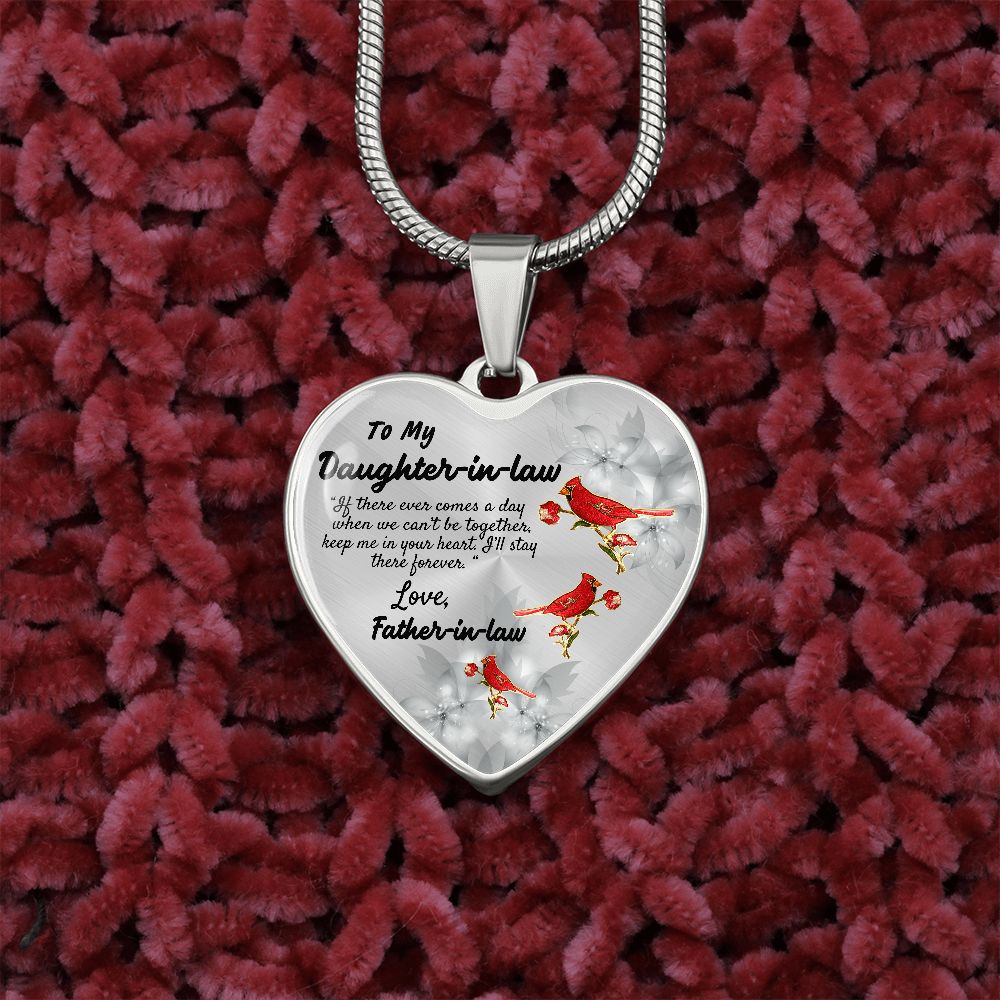 To My Daughter-in-law Heart Necklace Birthday Gift, Christmas Gift From Father-in-law
