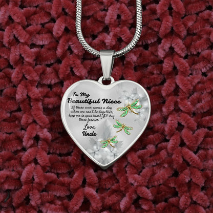 To My Beautiful Niece Heart Necklace Birthday Gift, Christmas Gift From Uncle
