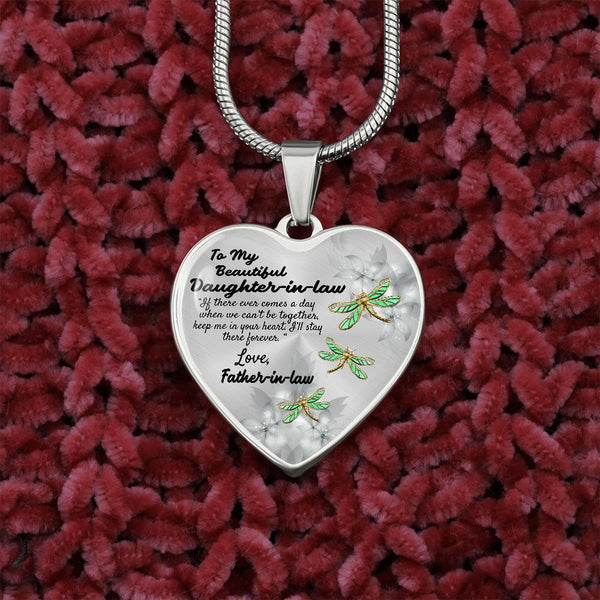 To My Beautiful Daughter-in-law Heart Necklace Birthday Gift, Christmas Gift From Father-in-law