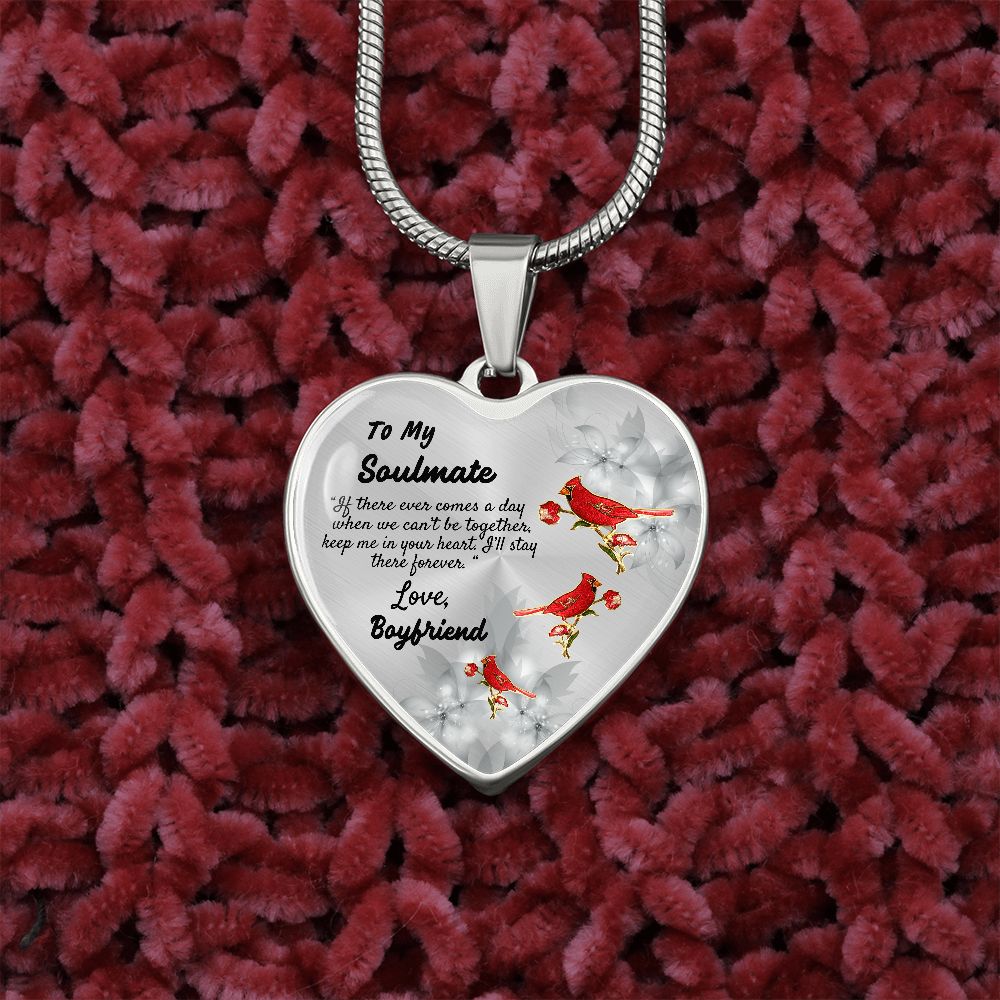 To My Soulmate Heart Necklace Birthday Gift, Christmas Gift From Boyfriend