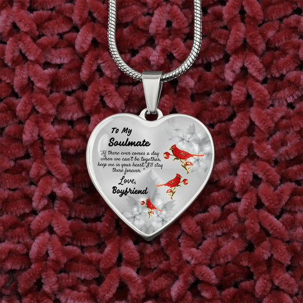 To My Soulmate Heart Necklace Birthday Gift, Christmas Gift From Boyfriend