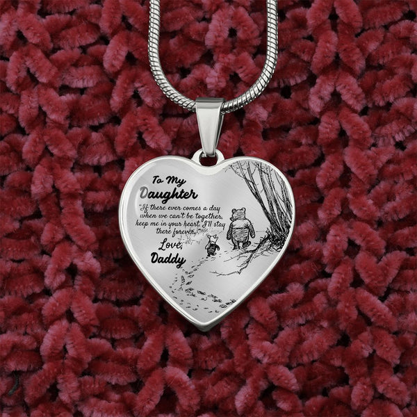 To My Beautiful Daughter Heart Necklace Birthday Gift, Christmas Gift From Daddy