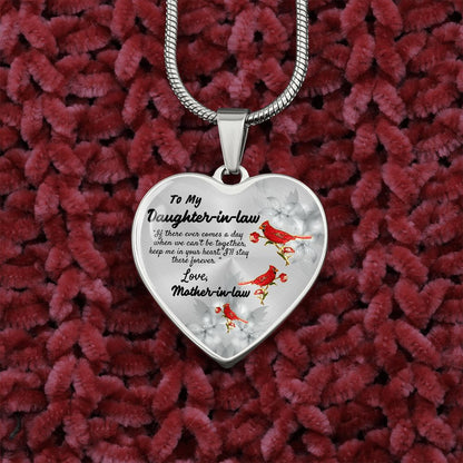 To My Daughter-in-law Heart Necklace Birthday Gift, Christmas Gift From Mother-in-law