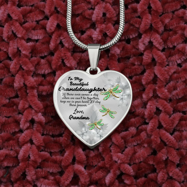 To My Granddaughter Heart Necklace Birthday Gift, Christmas Gift From Grandma