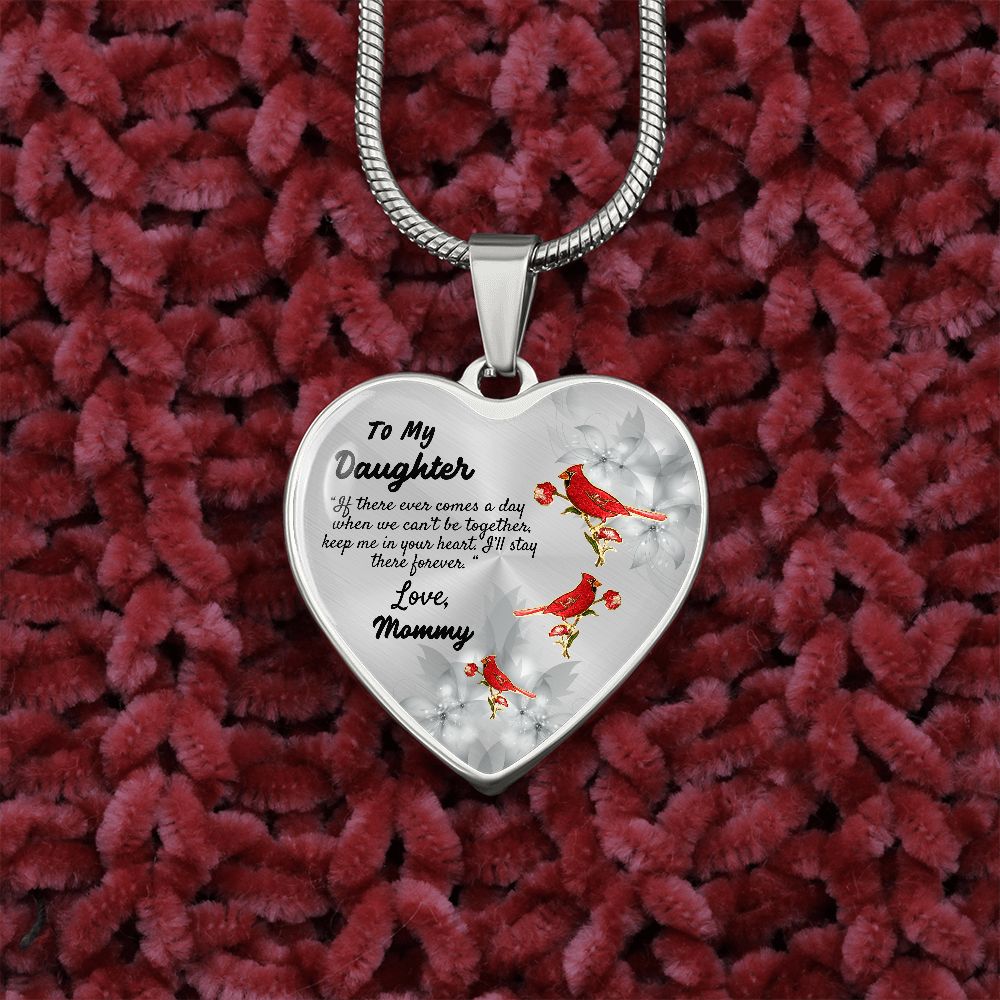 To My Daughter Heart Necklace Birthday Gift, Christmas Gift From Mommy