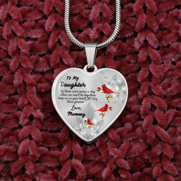 To My Daughter Heart Necklace Birthday Gift, Christmas Gift From Mommy
