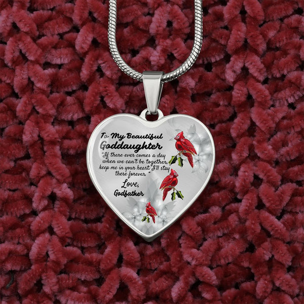 To My Beautiful Goddaughter Heart Necklace Birthday Gift, Christmas Gift From Godfather