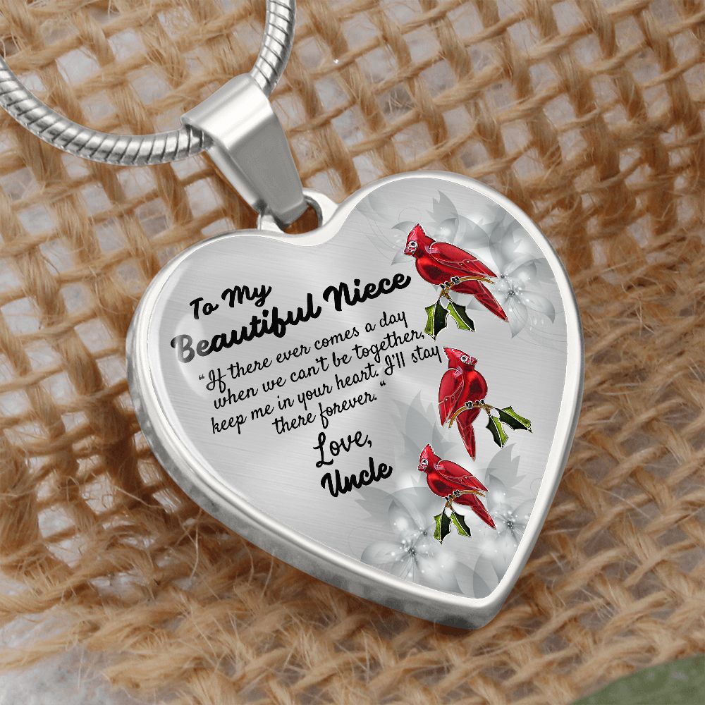 To My Beautiful Niece Heart Necklace Birthday Gift, Christmas Gift From Uncle