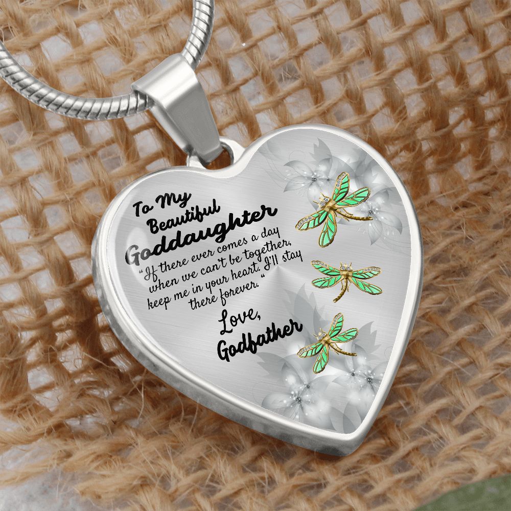 To My Beautiful Goddaughter Heart Necklace Birthday Gift, Christmas Gift From Godfather