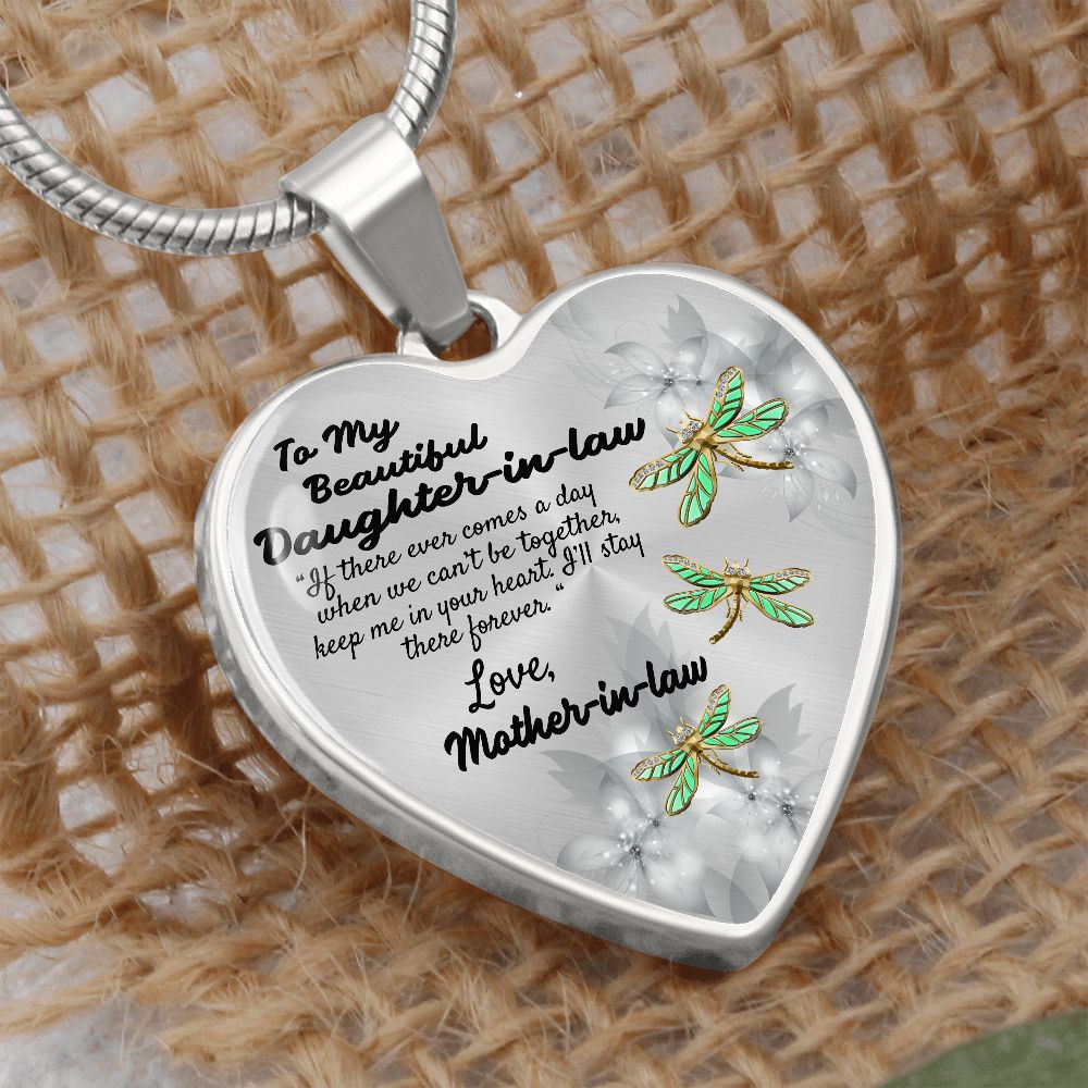 To My Beautiful Daughter-in-law Heart Necklace Birthday Gift, Christmas Gift From Mother-in-law
