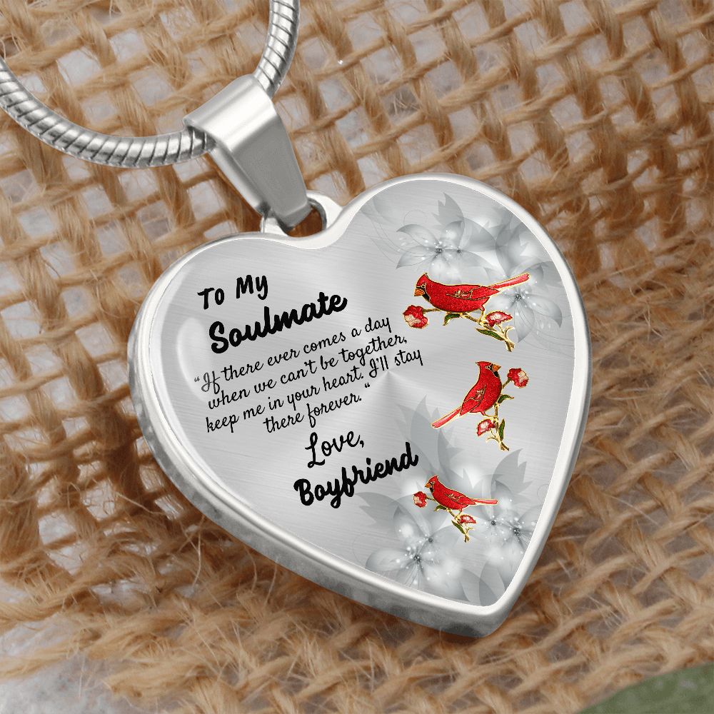 To My Soulmate Heart Necklace Birthday Gift, Christmas Gift From Boyfriend