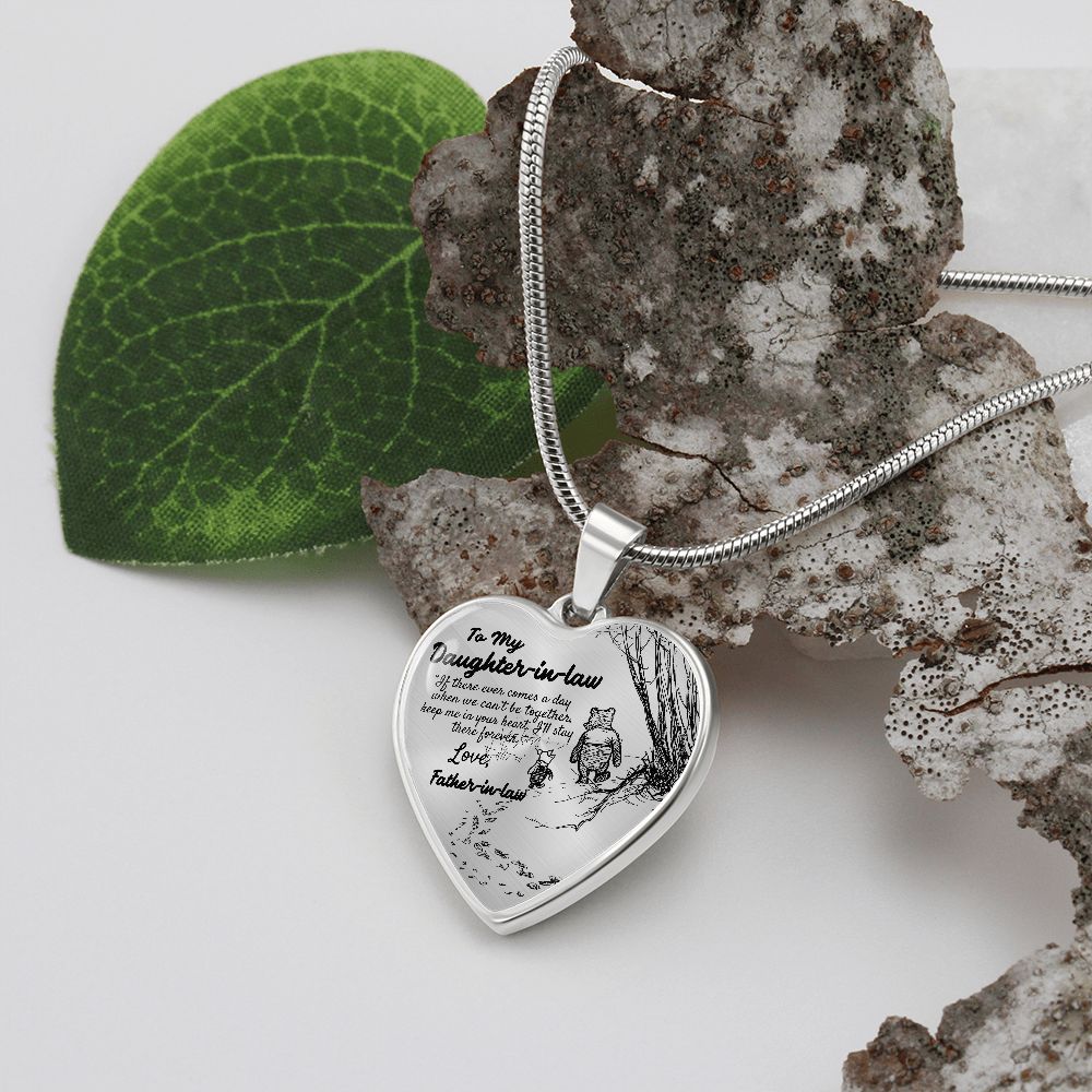 To My Beautiful Daughter-in-law Heart Necklace Birthday Gift, Christmas Gift From Father-in-law