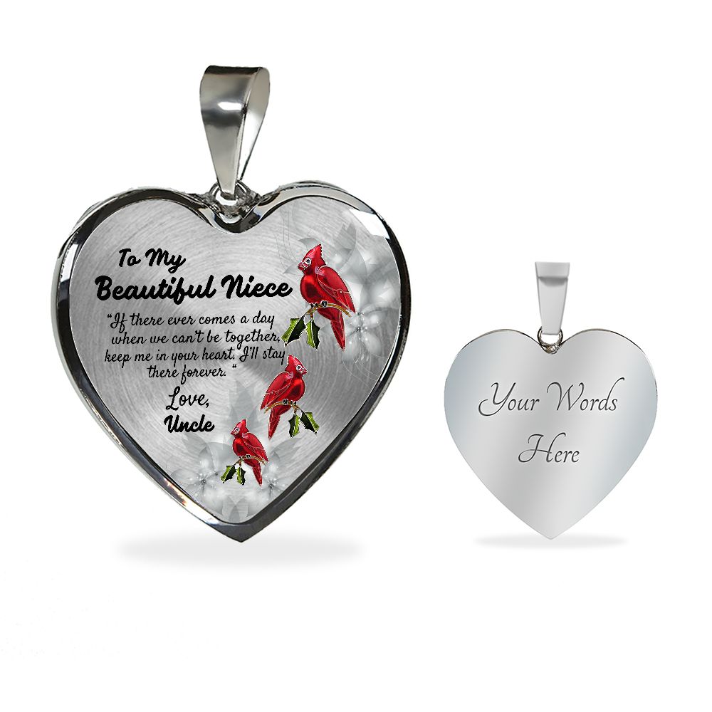 To My Beautiful Niece Heart Necklace Birthday Gift, Christmas Gift From Uncle