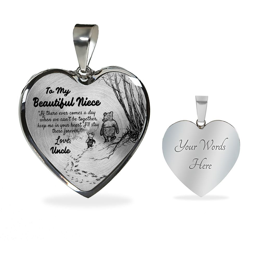 To My Beautiful Niece Heart Necklace Birthday Gift, Christmas Gift From Uncle