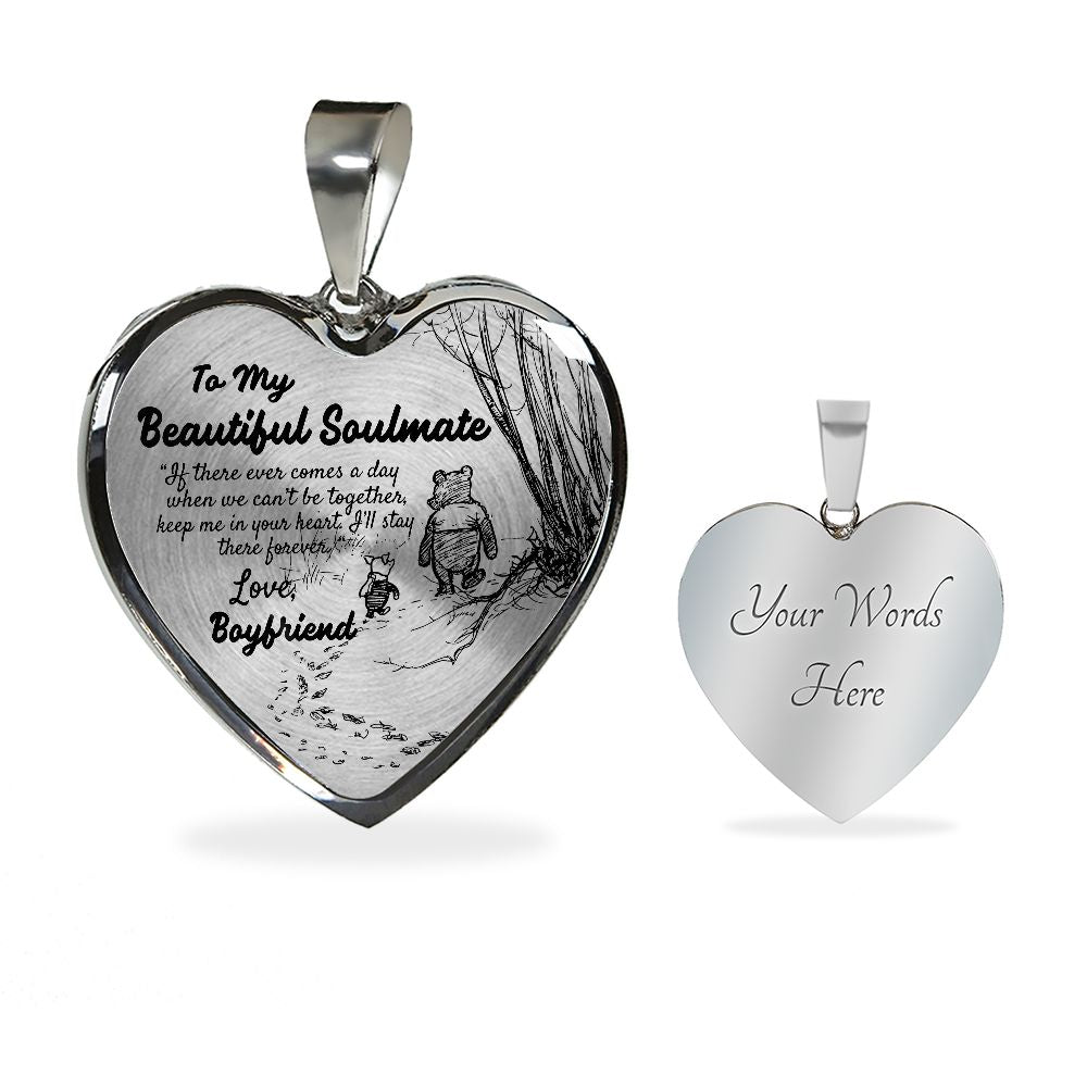 To My Beautiful Soulmate Heart Necklace Birthday Gift, Christmas Gift From Boyfriend