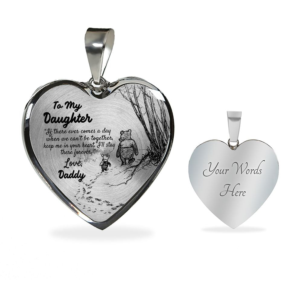 To My Beautiful Daughter Heart Necklace Birthday Gift, Christmas Gift From Daddy