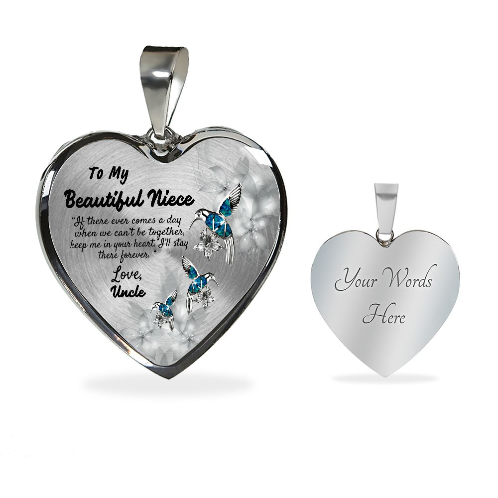 To My Beautiful Niece Heart Necklace Birthday Gift, Christmas Gift From Uncle