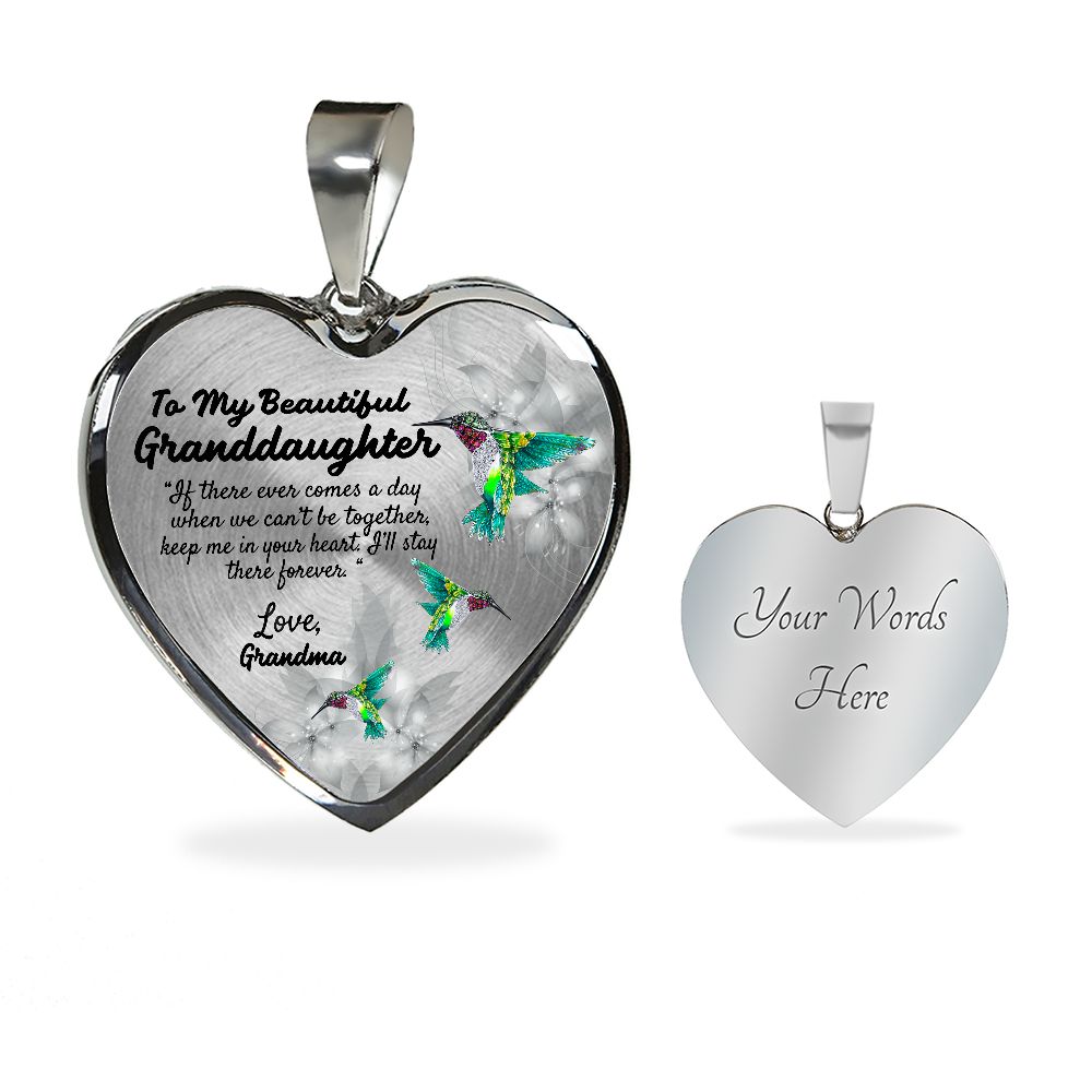 To My Beautiful Granddaughter Heart Necklace Birthday Gift, Christmas Gift From Grandma
