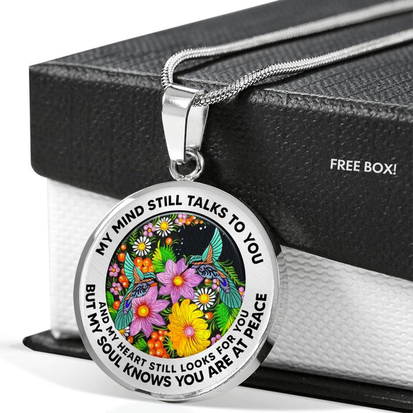 AG2908091 My Mind Still Talks To You Hummingbirds Flower Luxury Necklace with Back Engraving
