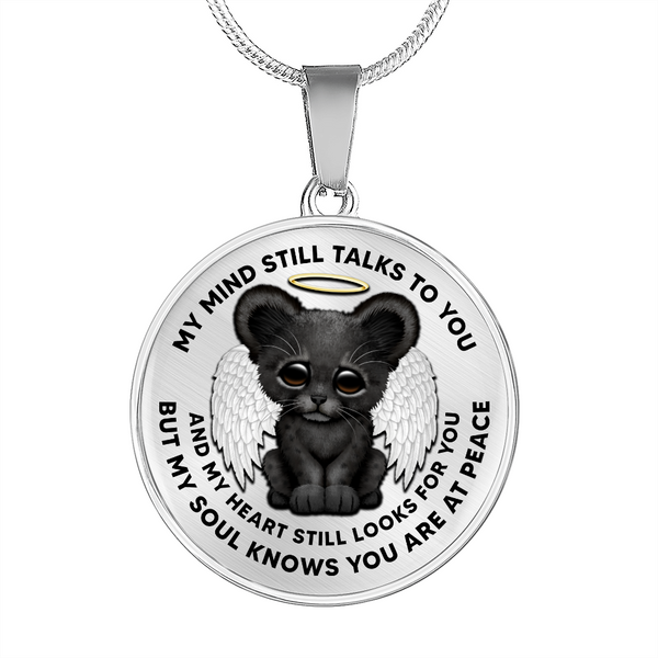My Mind Still Talks To You Black Cat CNLVBC0021 Memorial Necklace