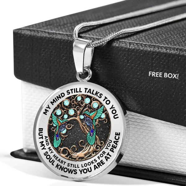 AG0408094 My Mind Still Talks To You Hummingbirds Tree Of Life Diamond Luxury Necklace with Back Engraving