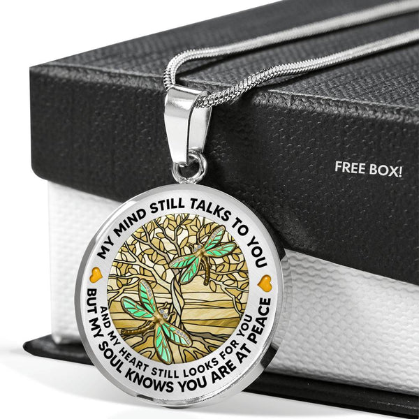 AG1308054 My Mind Still Talks To You Dragonflies Tree Of Life  Luxury Necklace with Back Engraving