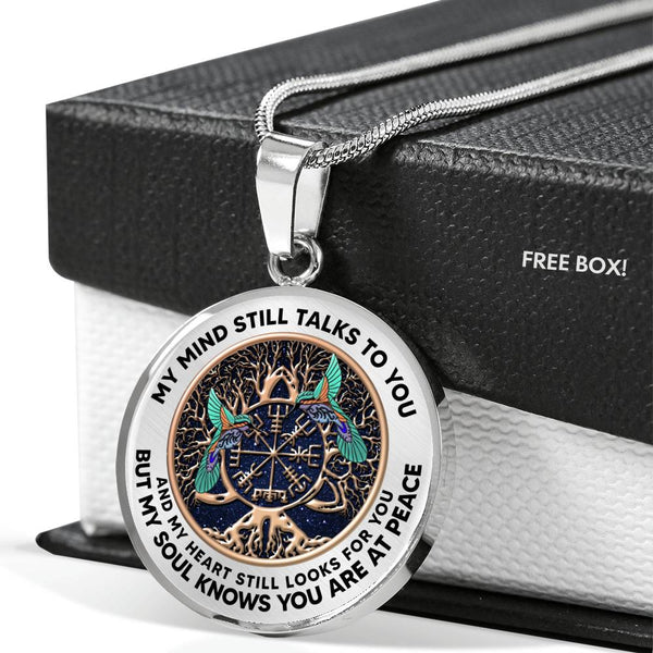 AG1208041 My Mind Still Talks To You Hummingbirds Rose Gold Celtic Tree Of Life Luxury Necklace with Back Engraving