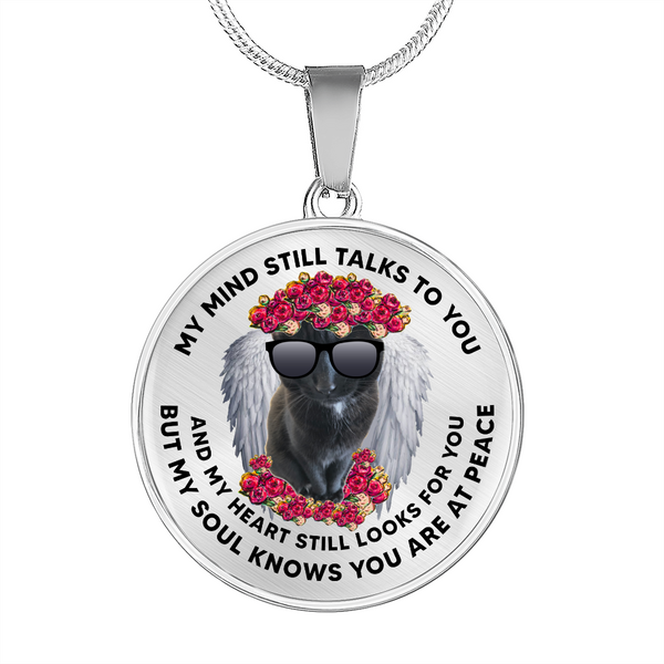 My Mind Still Talks To You Black Cat CNLVBC0020 Memorial Necklace