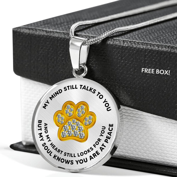 JL1507012 My Mind Gold One Paw Luxury Necklace with Back Engraving