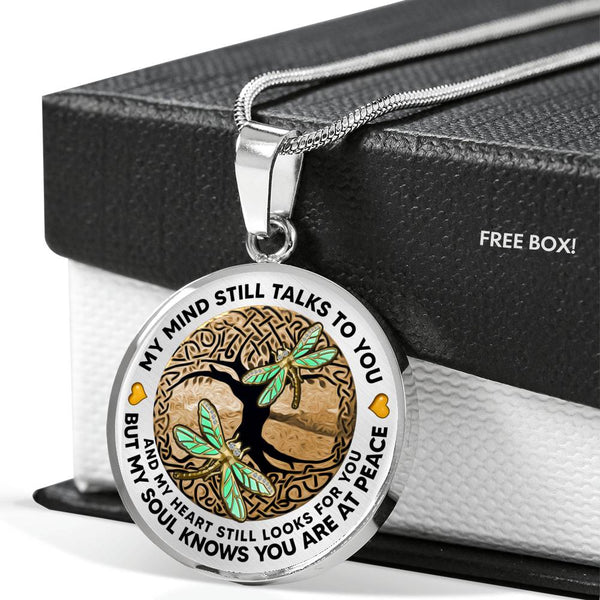 AG1308048 My Mind Still Talks To You Dragonflies Tree Of Life  Luxury Necklace with Back Engraving