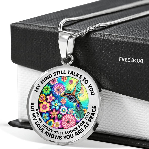 AG2408072 My Mind Still Talks To You Hummingbirds Flower Luxury Necklace with Back Engraving