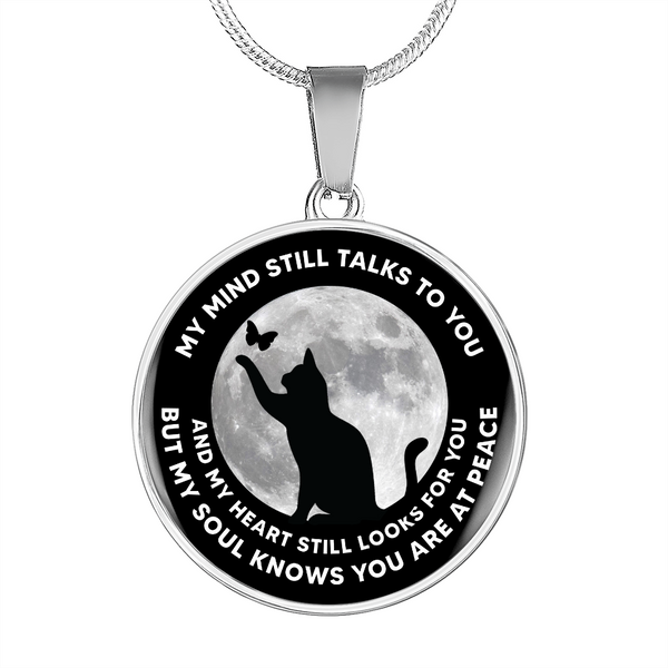 My Mind Still Talks To You Black Cat CNLVBC0006 Memorial Necklace