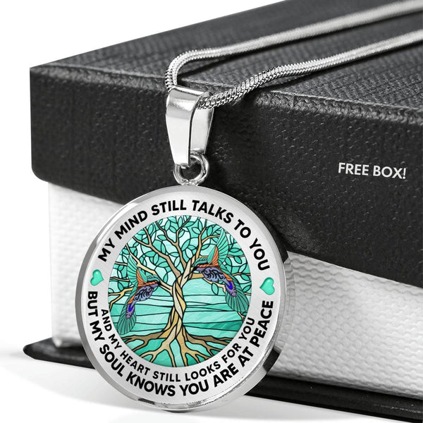 AG1308056 My Mind Still Talks To You Hummingbirds Tree Of Life  Luxury Necklace with Back Engraving