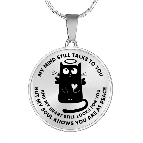 My Mind Still Talks To You Black Cat CNLVBC0023 Memorial Necklace