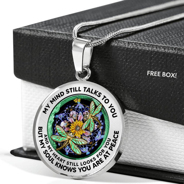 AG2808027 My Mind Still Talks To You Dragonflies Flower Luxury Necklace with Back Engraving