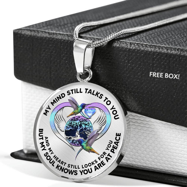 JL2207003 My Mind Hummingbird And Metal Heart Tree Of Life With Galaxy Luxury Necklace with Back Engraving