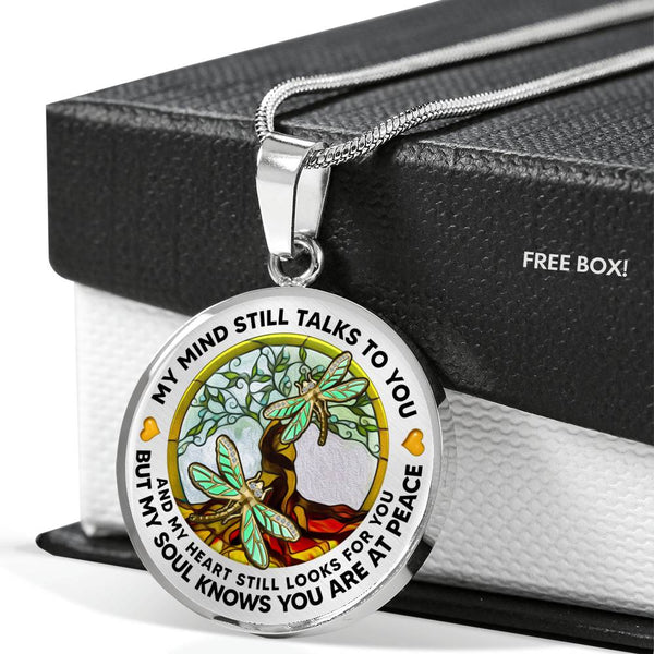 AG1308049 My Mind Still Talks To You Dragonflies Tree Of Life  Luxury Necklace with Back Engraving