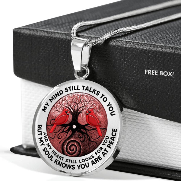 AG2108037 My Mind Still Talks To You Red Cardinals Tree Of Life  Luxury Necklace with Back Engraving