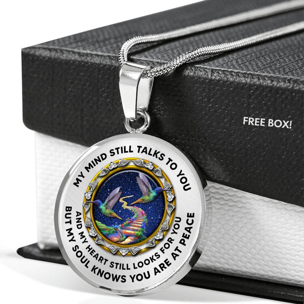 JL1407005 My Mind Still Talks To You Hummingbirds Stairway To Heaven Luxury Necklace with Back Engraving