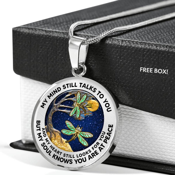 AG2108047 My Mind Still Talks To You Dragonflies Tree Of Life  Luxury Necklace with Back Engraving