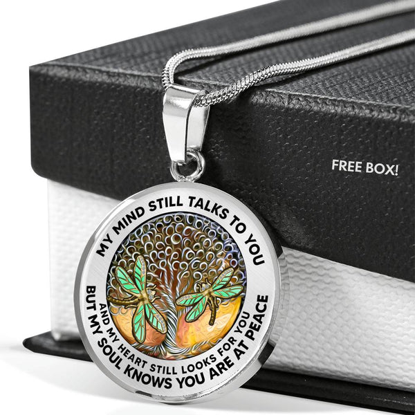 AG2208070 My Mind Still Talks To You Dragonflies Tree Of Life Luxury Necklace with Back Engraving