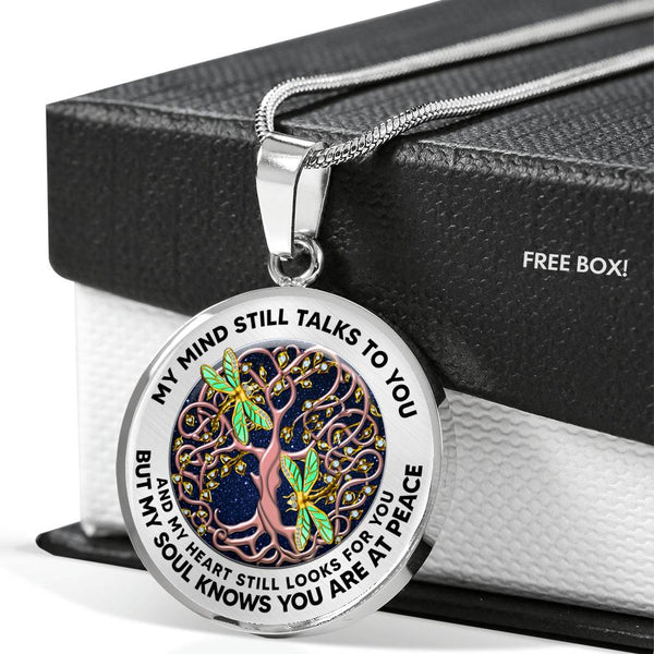 JL2407077 My Mind Still Talks To You Golden Dragonflies Rose Gold Celtic Tree Of Life And Galaxy Luxury Necklace with Back Engraving